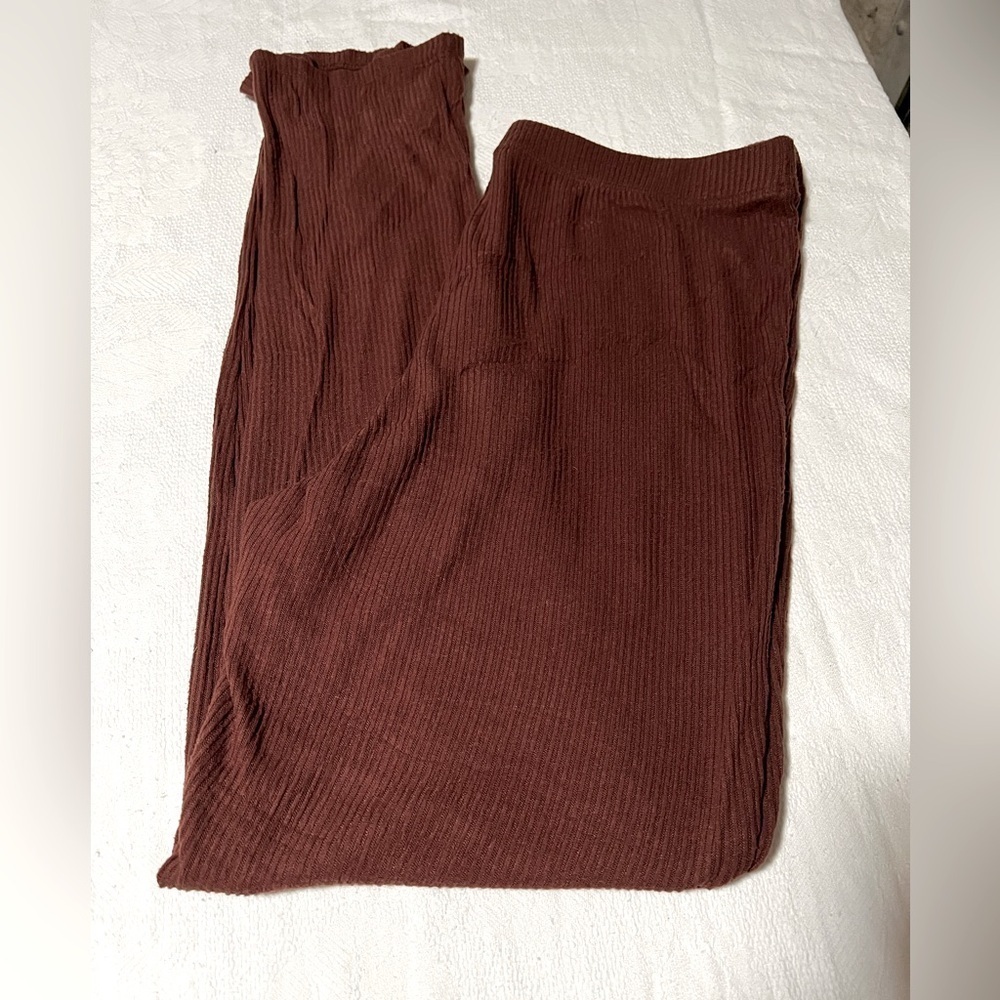 LA Hearts by PacSun Ribbed Knit Brown Pants Size L NWOT